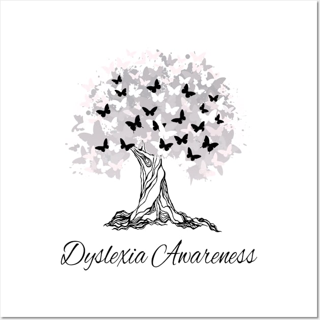 Dyslexia Awareness Butterfly Support Wall Art by MerchAndrey